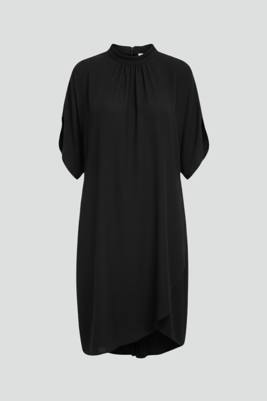 Women’s Mini Dress with Mock Neck and Slit Sleeves - Evening Cocktail